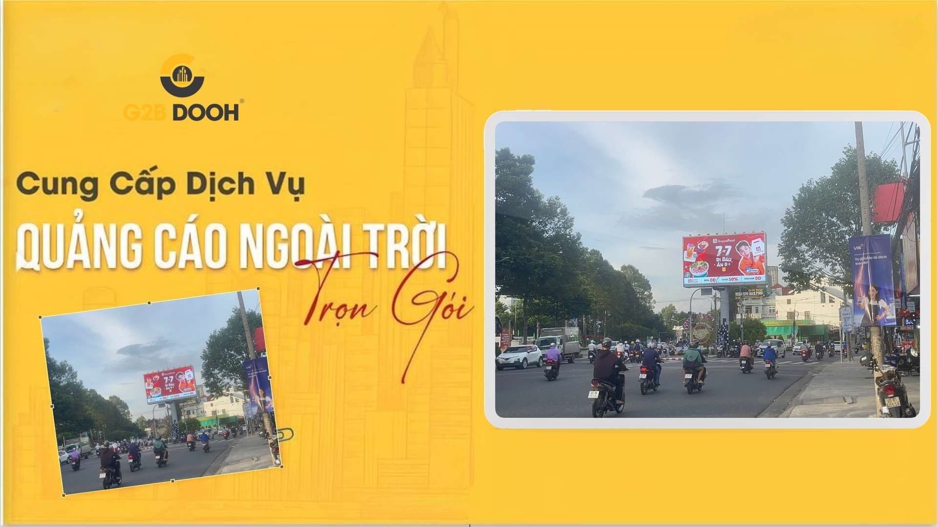 Chiến dịch ShopeeFood 7.7.2026 Đi Đâu Ăn Đó tại bảng LED Mũi Tàu Đồng Nai.