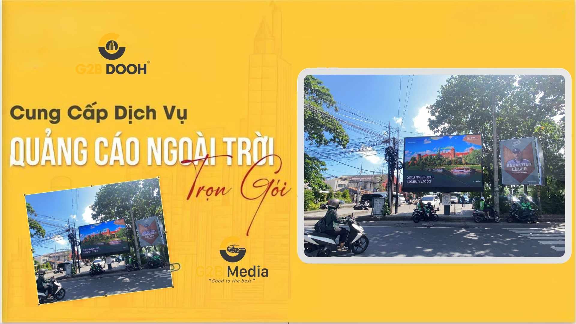 Vị trí màn hình LED ngã tư sầm uất Canggu đón lượng khách du lịch quốc tế