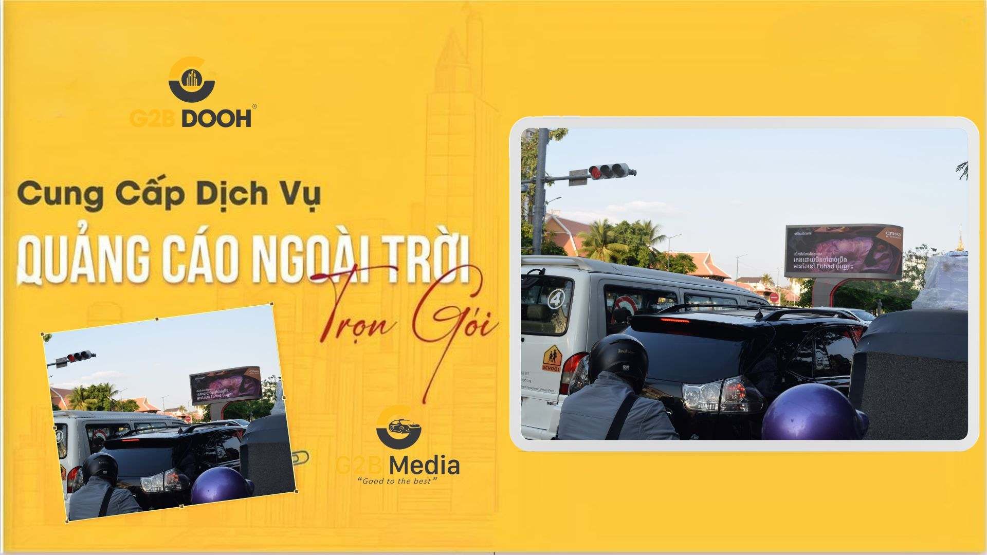 Chiến dịch quảng cáo LED Sync 6 màn hình Phnom Penh Etihad G2B Media