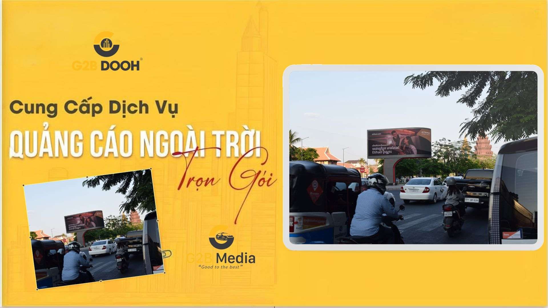 Chuỗi màn hình LED quảng cáo ngoài trời tại Tượng đài Độc lập Phnom Penh