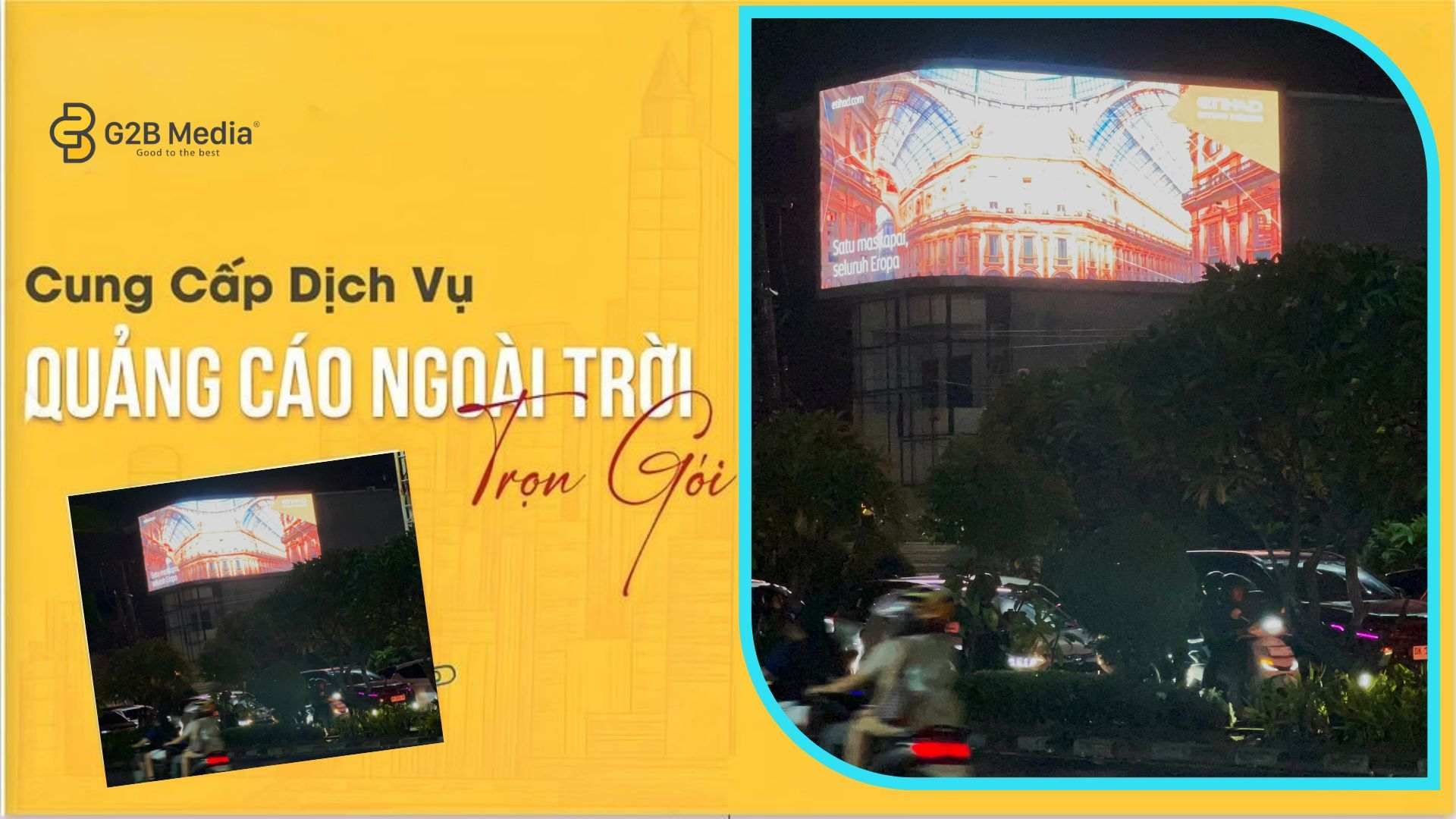 Hiệu quả chiến dịch quảng cáo LED Etihad Airways tại Malaysia ban đêm