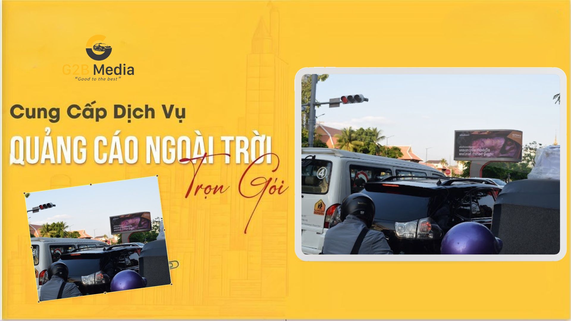 Chiến dịch quảng cáo ngoài trời Etihad Airways tại Phnom Penh ban ngày