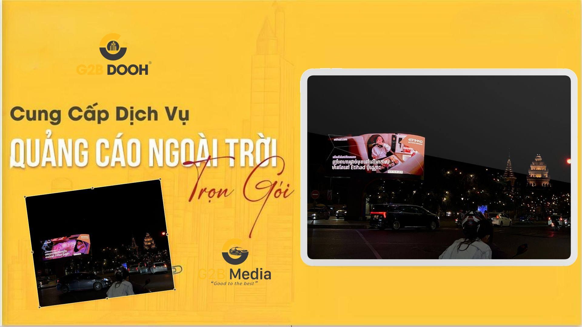 Quảng cáo LED Sync Phnom Penh Etihad ban ngày